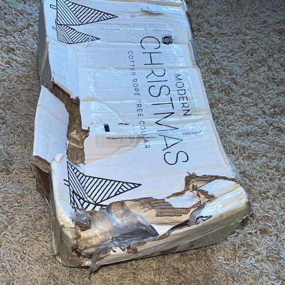 NIB Beautiful Christmas Tree Collar - Authentic 28" Cotton Rope Tree Collar Crea - Picture 4 of 10